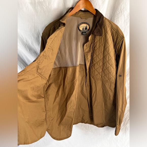 Woolrich Sportsmen Shooting Shirt Mens XL Insulated Pads Hunting Khaki Brush Top - Picture 8 of 16